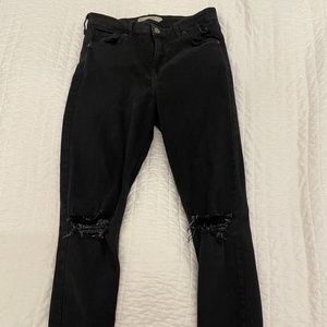 'Jamie' topshop black ripped jeans